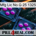 Mfg Lic No G 25 1325 03